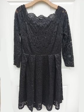 Missmay Retro Gorgeous City Black Lace Fit-and-Flare Dress XL